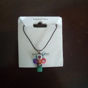 DISNEY SAN LORENZO MULTICOLOR VENETIAN GLASS PENDANT NECKLACE